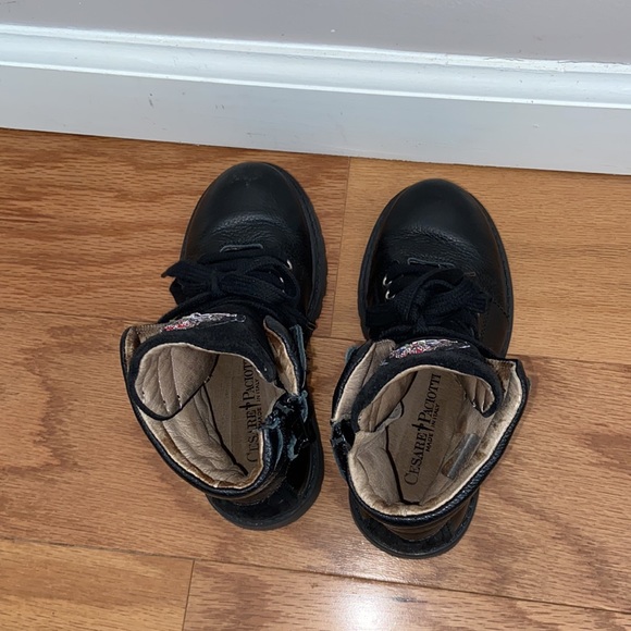Cesare Paciotti Leather 29 Combat Boots Girls laces & Zipper - Picture 5 of 9